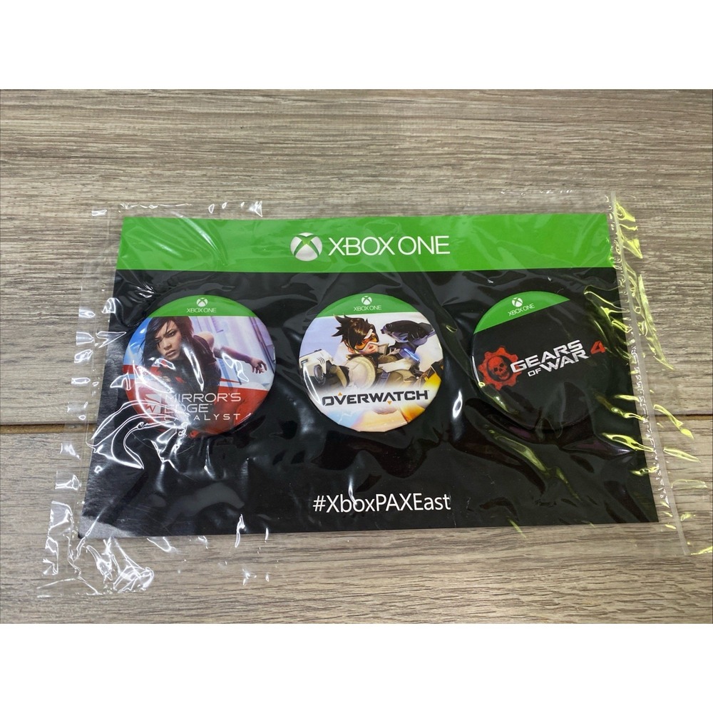 Xbox One PAX East Promo Pin Set Overwatch Gears‎ of War 4 Mirror's Edge Catalyst